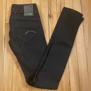 G-Star Raw Denim Black Skinny Low Rise Jeans for Women